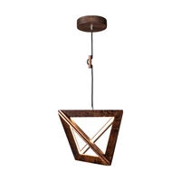 Lampa wisząca Trigonon 1xLED 24V zintegrowana 2500lm 3000K 27W drewno bukowe orzechowe/kabel z czarnej tkaniny 1209976