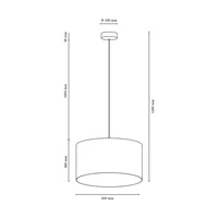 Lampa Wisząca Asseto 1xE27 Max.60W Dąb Olejowany/Kremowy Kabel/Beżowy Klosz Tkaninowy 3571774