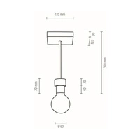 Lampa Sufitowa Chandelle 1xE27 Maks. 40W Dąb Olejowany/Czarny Metal 8424174