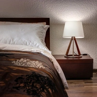 Konan Lampa Stołowa 1xE27 Max,25W Orzech/Czarny/Biały 6511976