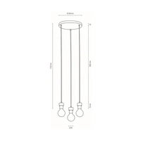 Clarte Pendant Lamp 3xE27 Max.60W Oiled Oak/Black Metal/Black Fabric Cable 3271304R