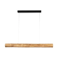 Lampa Wisząca Lucas 1xLED Samsung 24V Zintegrowana 2380lm 3000K 25,5W Bejcowana Sosna Brązowa/Czarny Metal/Przezroczysty Kabel PCV ze ściemniaczem dotykowym 69480104