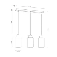 Bosco Pendant Lamp 3xE27 Max.60W Walnut/Transparent/White 1720376_SL