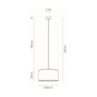 Jute Hanging Lamp 1xE27 Max.60W Oiled Oak/Natural Braid/Beige 16147174