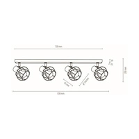 Phiphi Lampa Sufitowa 4xE27 Max.60W Czarny/Chrom/Dąb Olejowany 26114404