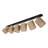Jute Lampa Sufitowa 6xE27 Max.25W Czarny/Beżowy 56793604
