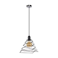 Komet Pendant Lamp 1xE27 Max.60W Chrome Metal/Black Metal/Black PVC Cable 1855104