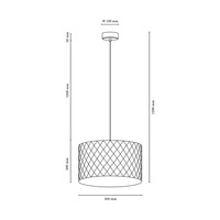 Lampa wisząca Mirabella 1xE27 maks. 60W chromowany metal/antracytowy kabel z tkaniny/brązowy klosz z materiału syntetycznego 1693128