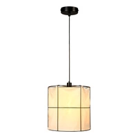 Lampa Wisząca Marinero 1xE27 Max.15W LED Czarny Metal/Czarny Kabel Tkaninowy/Biały Lniany Klosz 184329104