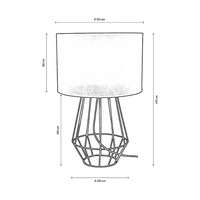 Lampa stołowa Endorfina 1xE27 maks. 60W Czarny metal/czarny kabel PCV/czarny klosz z tkaniny 7324104