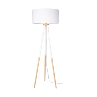 Lampa podłogowa Panda 1xE27 maks. 60W drewno brzozowo-białe/przezroczysty kabel PVC/biały klosz z tkaniny 6016408110510
