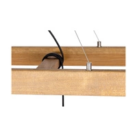 Lampa wisząca Eskalo 5xE27 maks. 25W barwiona sosna brązowa/czarny metal/czarny kabel PVC/naturalny len z czarnym kloszem wstążkowym 7739551