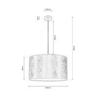 Mateo Pendant Lamp 1xE27 Max.60W Black Metal/Transparent PVC Cable/Beige Wallpaper 87811114