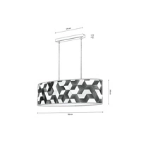 Espacio Pendant Lamp 2xE27 Max.40W Black Metal/Transparent PVC Cable/Multicolor Wallpaper 17480204