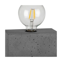 Mocna podwójna lampa stołowa 1xE27 Max.25W szary beton/czarny kabel PVC 7370936