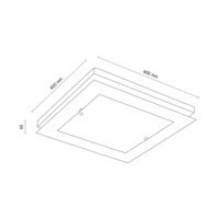 Finn Ceiling Lamp Incl. 1xLED 2100lm 2700K 24W Birch Wood/Chrome Metal/White-Transparent Glass 4024060