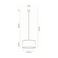 Lampa Wisząca Paon 1xE27 Max.60W Czarny Metal/Czarny Kabel Tkaninowy/Wielokolorowy Aksamitny Klosz 15099104