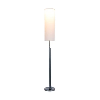 Lampa podłogowa Eleganta w zestawie Zintegrowana dioda LED 1800 lm+500 lm 3000 K 22 W Satin Metal/Czarny kabel z tkaniny/Biały klosz z tkaniny 15921127