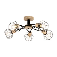 Viviane Ceiling Lamp 5xE27 Max.60W Oiled Oak/Black Metal 8224574