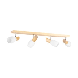 Birgit Ceiling Lamp 4xE14 Max.40W Birch Wood/White Glass 2046017020766
