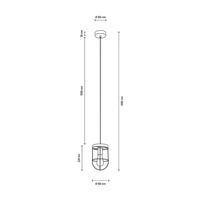 Netuno Pendant Lamp 1xE27 Max.60W Oiled Oak/Black Metal/Black PVC Cable 184159104