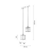 Casina Pendat Lamp 2xE27 Max.60W  Chrome Metal/Transparent Crystal 8181228