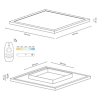 Vivica Square Ceiling Lamp 1xLED Integrated 32W Oiled Oak/White/Remote Cn/atrol 2088515