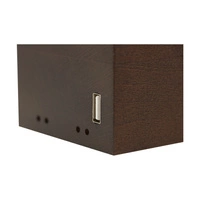 Theo Table Lamp 1xE27 Max.25W Walnut Beech Wood/Black PVC Cable with Integrated USB Charger 7461176