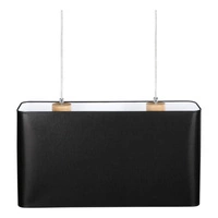 Lampa Wisząca Cadre 2xE27 Max.40W Dąb Olejowany/Przezroczysty Kabel PCV/Klosz z Czarnej Tkaniny 872030274