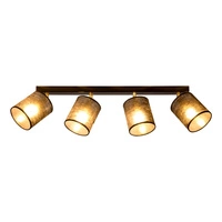 Lampa Sufitowa Nevoa 4xE27 Max.25W Czarny Metal/Złoty Metal/Czarny Klosz Tkaniny 56392404