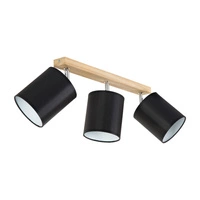 Aprillia lampa sufitowa 3xE27 maks. 25W dąb olejowany/czarny klosz z tkaniny 56746374