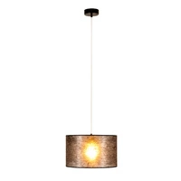 Nevoa Pendant Lamp 1xE27 Max.60W Black Metal/Transparent PVC Cable/Black Fabric Shade 154920104