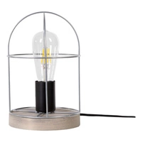Lampa Stołowa Netuno 1xE27 Max.25W Bejcowana Sosna Szara/Czarny Metal/Srebrny Metal 88759157