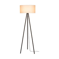 Verian Floor Lamp 1xE27 Max.40W Black Metal/Black PVC Cable/White Fabric Shade 197611004