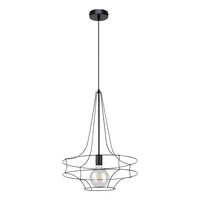 Casa Rina Pendant Lamp 1xE27 Max.60W Black Metal/Black PVC Cable 17949104