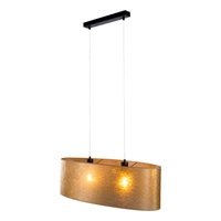 Lampa Wisząca Nevoa 2xE27 Max.40W Czarny Metal/Przezroczysty Kabel PCV/Abażur ze srebrnej tkaniny 17930204