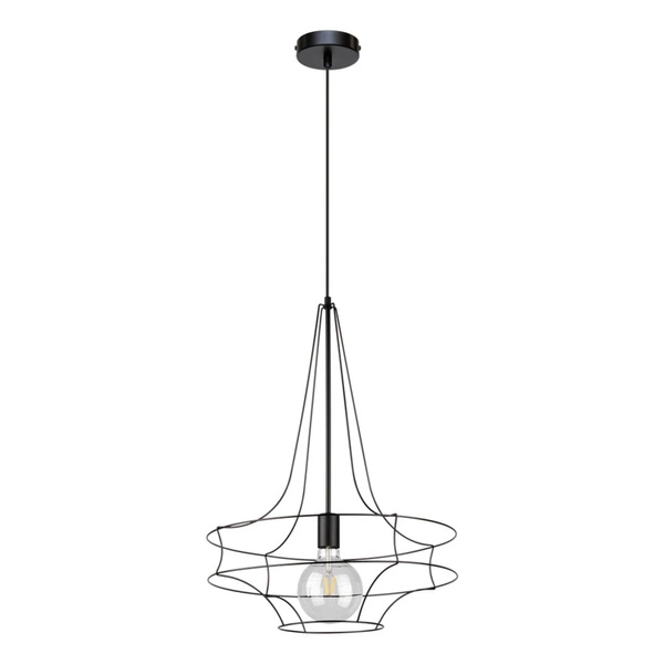 Casa Rina Pendant Lamp 1xE27 Max.60W Black Metal/Black PVC Cable 17949104
