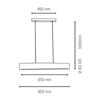 Lampa Wisząca Lucas 1xLED Samsung 24V Zintegrowana 2380lm 3000K 25,5W Naturalna Sosna/Czarny Metal/Przezroczysty Kabel PCV ze ściemniaczem dotykowym 69460104