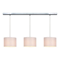 Dove Pendant Lamp 3xE27 Max.40W Chrome Metal/Transparent PVC Cable/White Fabric Shade 15380328
