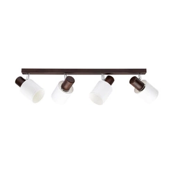 Lampa Sufitowa Treehouse 4xE27 Max.25W Drewno Bukowe Orzech/Klosz z Białej Tkaniny 2236476