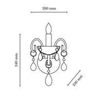 Queen Wall lamp 1xE14 Max.40W Black/Chrome 9140104
