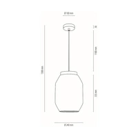 Lampa Wisząca Vaso 1xE27 Max.60W Witraż Szary/Przezroczysty Kabel PCV/Szkło Dymne 169020157