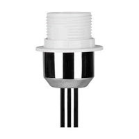 Lampa stołowa Amor 1xE27 maks. 40W chromowany metal/przezroczysty kabel PVC/czarny klosz z tkaniny 7012811411043