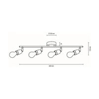 Lampa Sufitowa Porcia 4xE27 Max.25W Czarny Metal/Złoty Metal/Czarna Ceramika 8127404