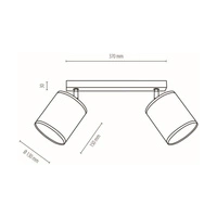 Aprillia Ceiling Lamp 2xE27 Max.25W Black Metal/Gold Metal/Black Fabric Shade 56346204