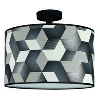Lampa Sufitowa Espacio 1xE27 Max.60W Czarny Metal/Wielokolorowa Tapeta 56048104