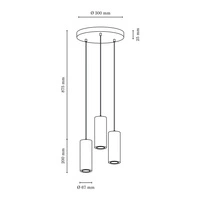 Pipe Lampa Wisząca Incl, 3xGU10 LED 5W Dąb Olejowany/Antracyt 1551374R