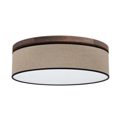 Lampa sufitowa Negro w zestawie 1xLED zintegrowany 1650lm 2700K 18W barwiona sosna na orzechu/naturalnym lnie z czarną wstążką 4015610910028
