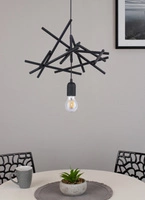Lampa wisząca Glenn 1xE27 Max.60W Czarny metal/czarny kabel PVC 9222104