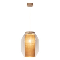 Vaso Jute Lampa Wisząca 1xE27 Max.15W LED Dąb Olejowany/Transparentny PVC/Transparentny/Beżowy 179010174